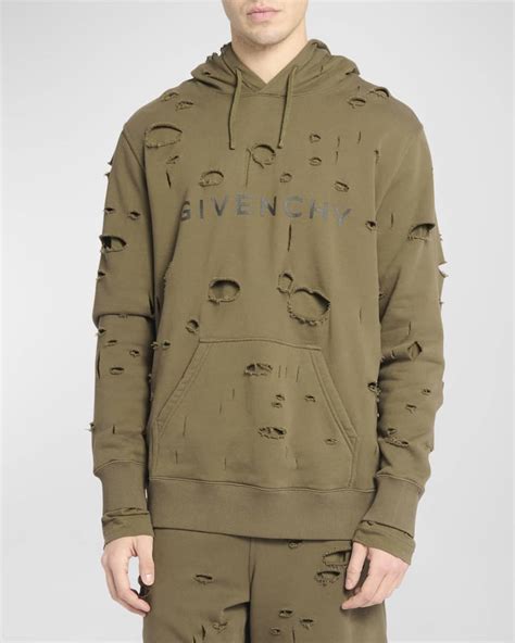 givenchy crew neck sweater|Givenchy men's destroyed hoodie.